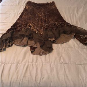 Brown BoHo skirt with adorable detailing